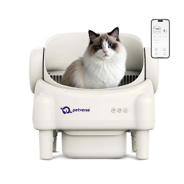 Petverse Automatic Cat Litter Box Self Cleaning for Multiple Cats.