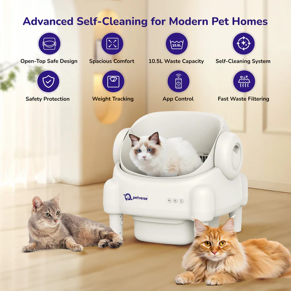 Petverse Automatic Cat Litter Box Self Cleaning for Multiple Cats. - Image 3