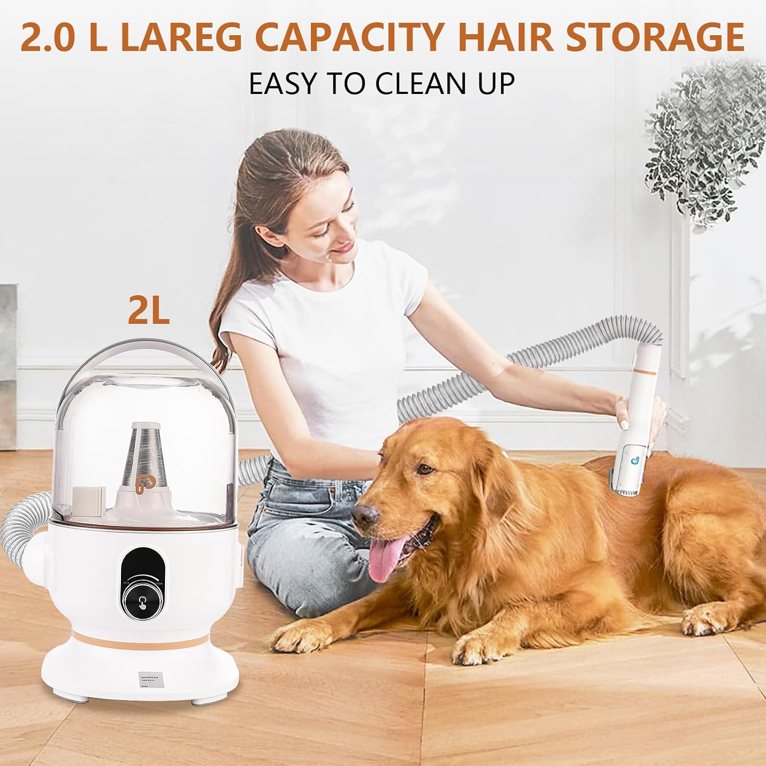 Dogs and Cats Grooming Vacuum Kit, 11Kpa Suction Power Pet Hair Vacuum for Shedding Grooming with 2L Large Capacity Hair Storage, 5 Professional Pet Grooming Tools... - Image 2